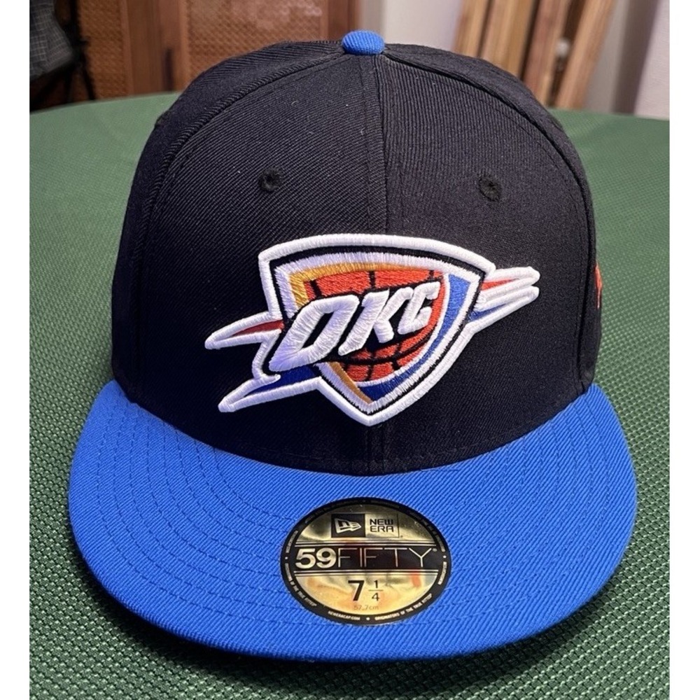 Oklahoma City Thunder  OKC Hat Cap New Era 59Fifty 7 1/4 Fitted NBA 100% Wool